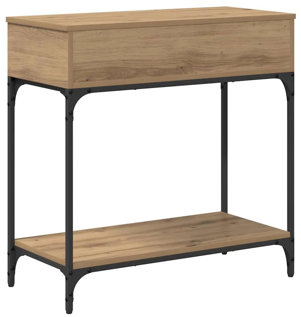 vidaXL Τραπέζι κονσόλας με συρτάρι artisan δρυς 75 x 34.5 x 75 εκ