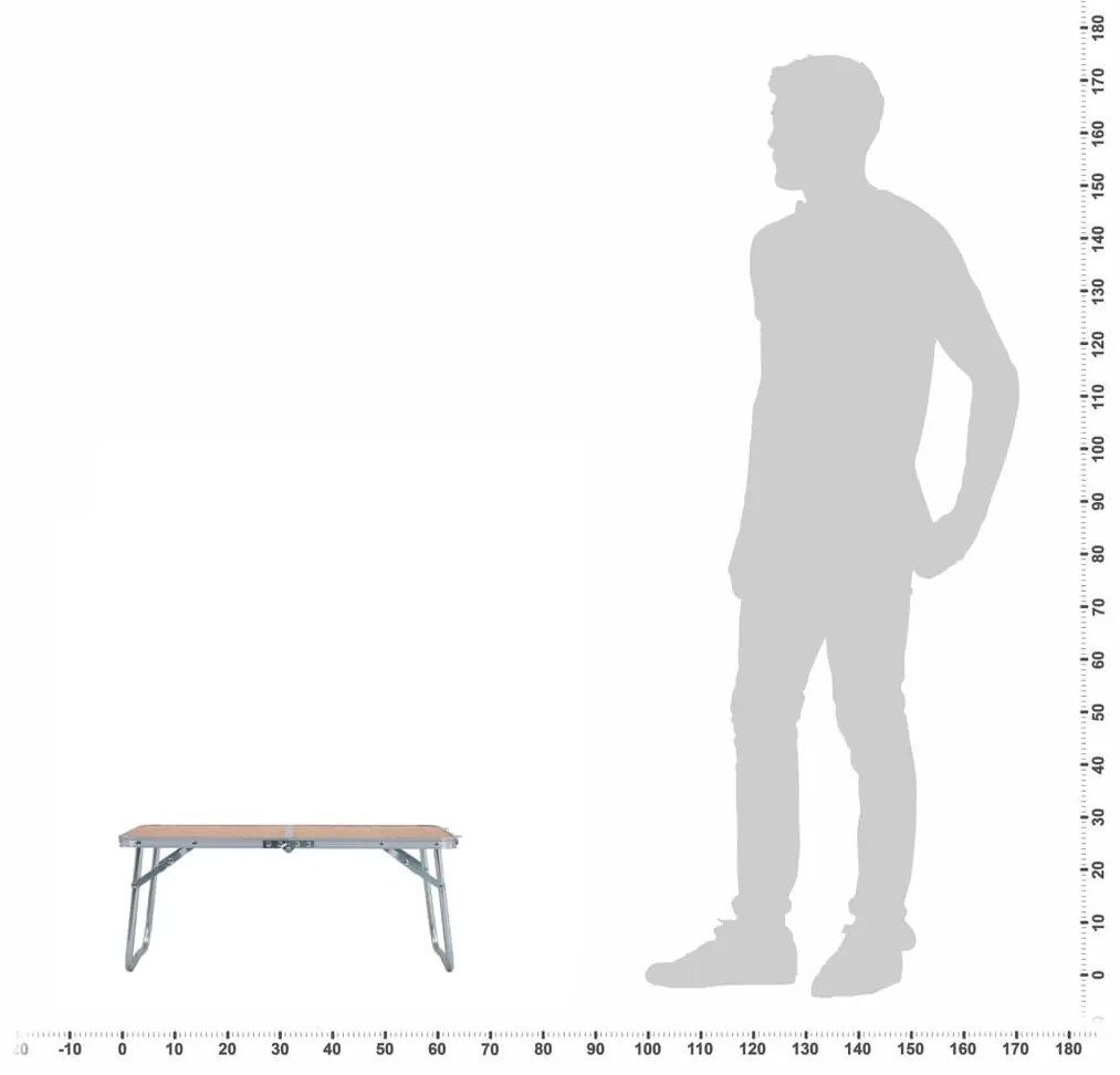 Τραπέζι Κάμπινγκ Πτυσσόμενο Καφέ 60 x 40 εκ. Αλουμινίου - Καφέ