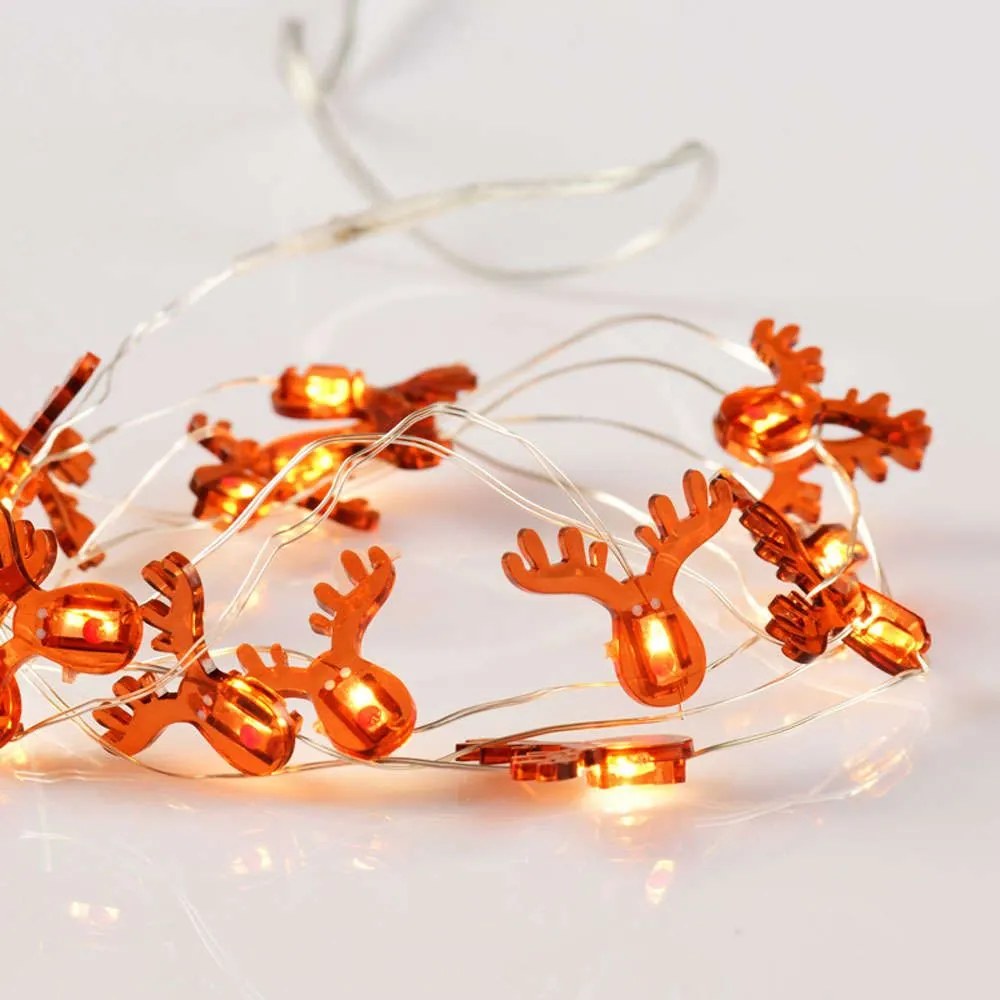 Χριστουγεννιάτικα Λαμπάκια Σειρά Reindeer 15 Mini Led X07151104 140+30cm 0,9W Με Μπαταρία Brown Aca