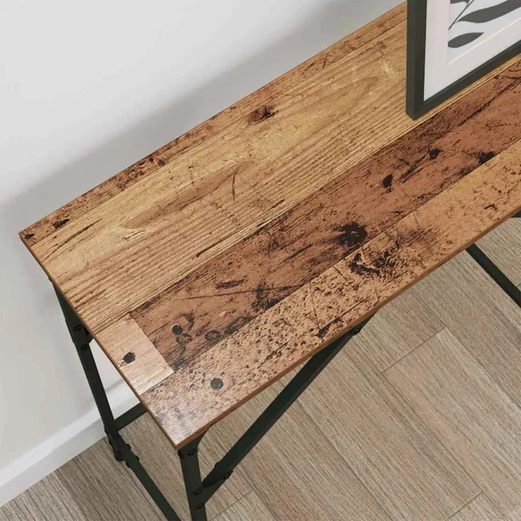 vidaXL Τραπέζι κονσόλας Παλαιό ξύλο 140 x 29 x 75 εκ