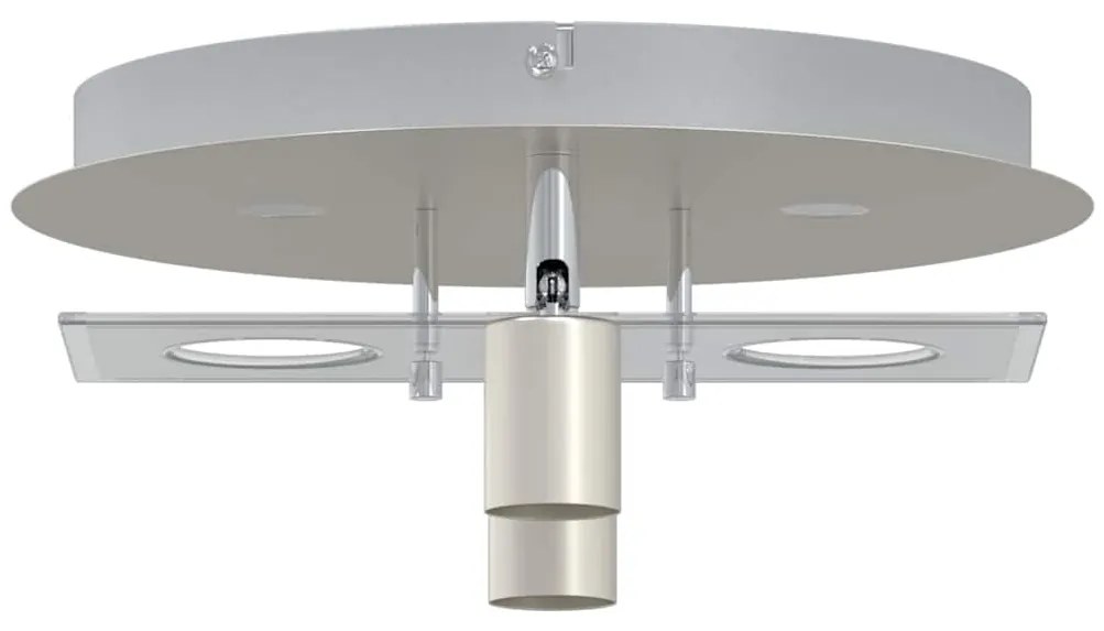 vidaXL Σποτ οροφής Ασημί 29 x 29 x 11 εκ Χάλυβας και γυαλί