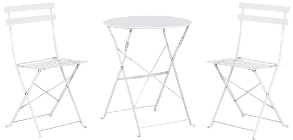 Σετ κήπου Τραπεζαρία Ζαππείου 3 τεμ. SOPHIE C21118.01 Μεταλλικό σε Λευκό 60x60x70 εκ.