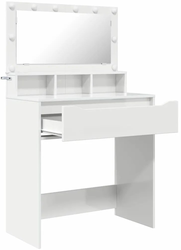 vidaXL Τραπέζια Ντυσίματος Κρεβατοκάμαρας Υψηλής γυαλάδας λευκό