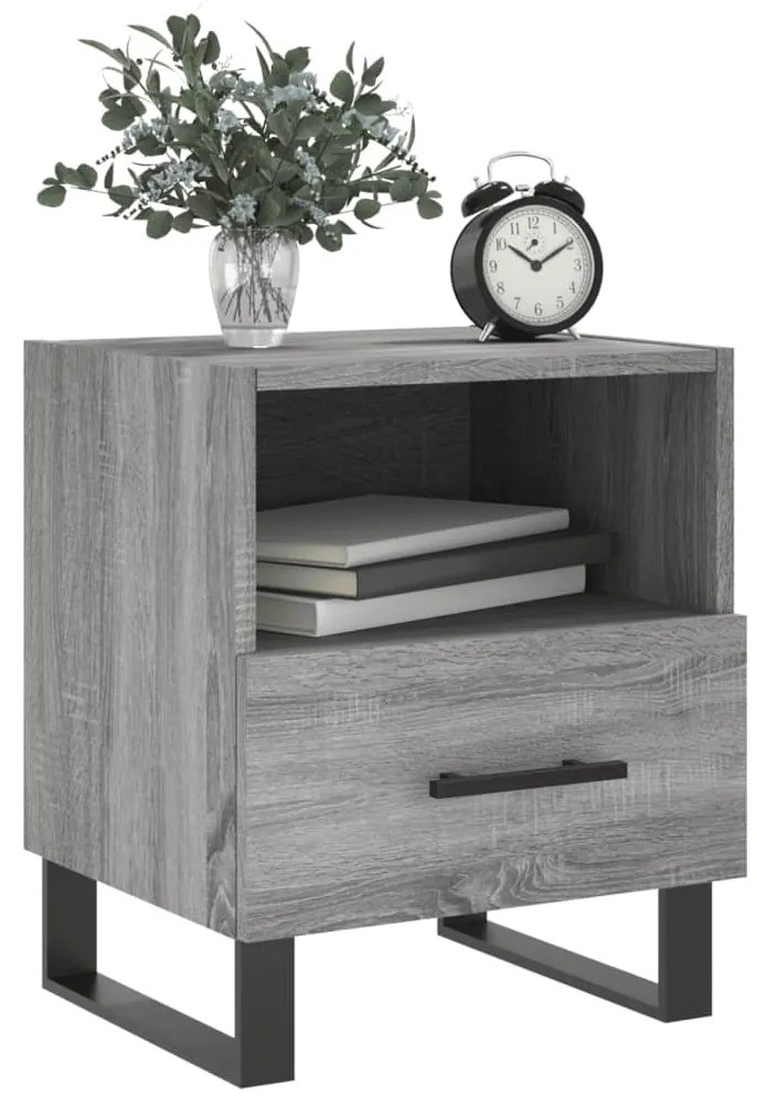 vidaXL Κομοδίνα 2 τεμ. Γκρι Sonoma 40 x 35 x 47,5 εκ. Επεξεργ. Ξύλο