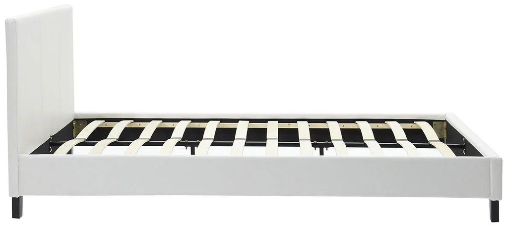Κρεβάτι Nevil pakoworld διπλό 150x200 PU χρώμα λευκό ματ - 006-000001 - 006-000001