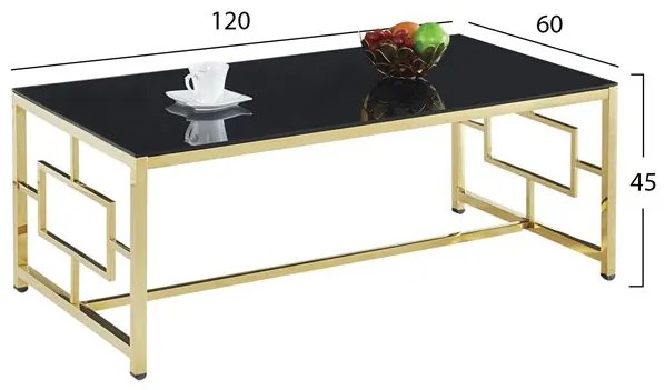 ΤΡΑΠΕΖΙ ΣΑΛΟΝΙΟΥ YARA HM8623.02 ΜΕ ΜΑΥΡΟ ΓΥΑΛΙ ΚΑΙ ΕΠΙΧΡΥΣΗ ΒΑΣΗ 120X60Χ45 EK.