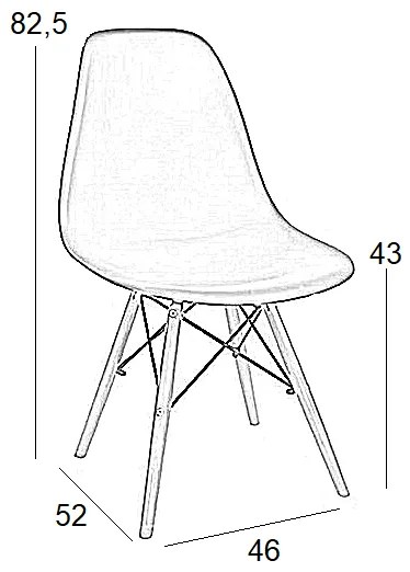 Καρεκλα Loft Black 46X55X81εκ. (Σετ 4 ΤΕΜ)