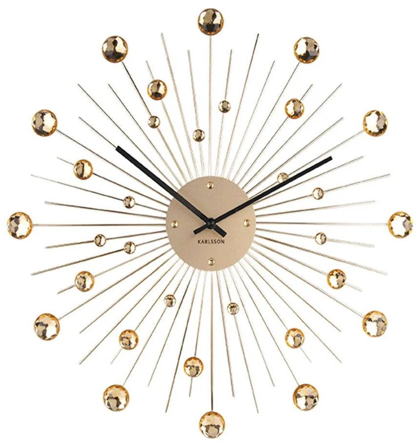 Ρολόι Τοίχου KA4859GD Sunburst Crystal Large D50cm Gold Karlsson Μέταλλο