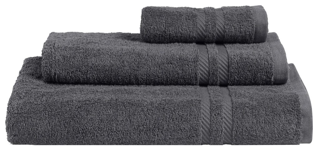 Πετσέτα AVELA ANTHRACITE Σετ πετσέτες 3 τεμαχίων (30 x 50 + 50 x 90 + 80 x 150 εκ.)