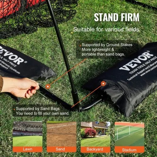 VEVOR 9 Hole Baseball Net, 36&quot;x30&quot; Softball Baseball Training Equipment for Hitting Pitching Practice, Portable Quick Assembly Trainer Aid with Carry Bag, Strike Zone, Ground Stakes, for Youth Adults