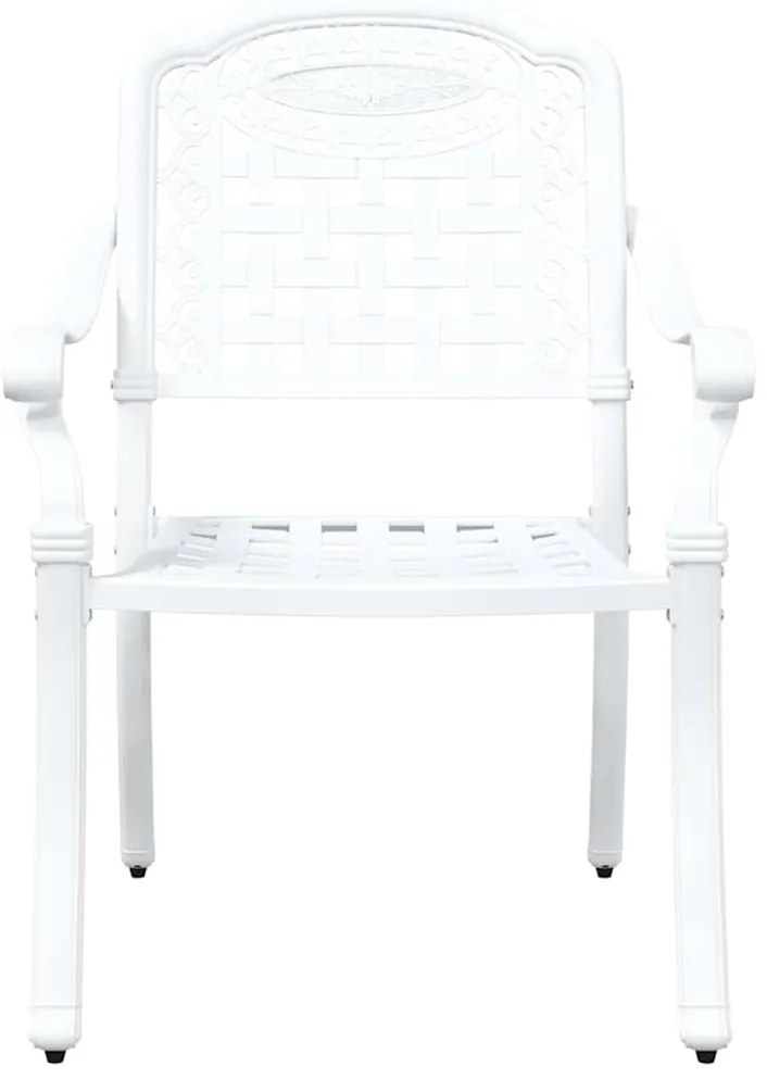 vidaXL Καρέκλα Κήπου 2 pcs Λευκό 55 x 56.5 x 91εκ Αλουμίνιο