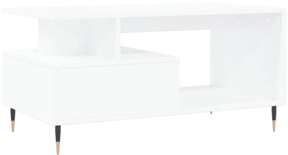Τραπεζάκι Σαλονιού Λευκό 90 x 49 x45 εκ. από Επεξεργασμένο Ξύλο - Λευκό