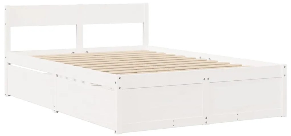 vidaXL Σκελετός Κρεβ. Χωρίς Στρώμα Λευκό 120x190 εκ Μασίφ Πεύκο