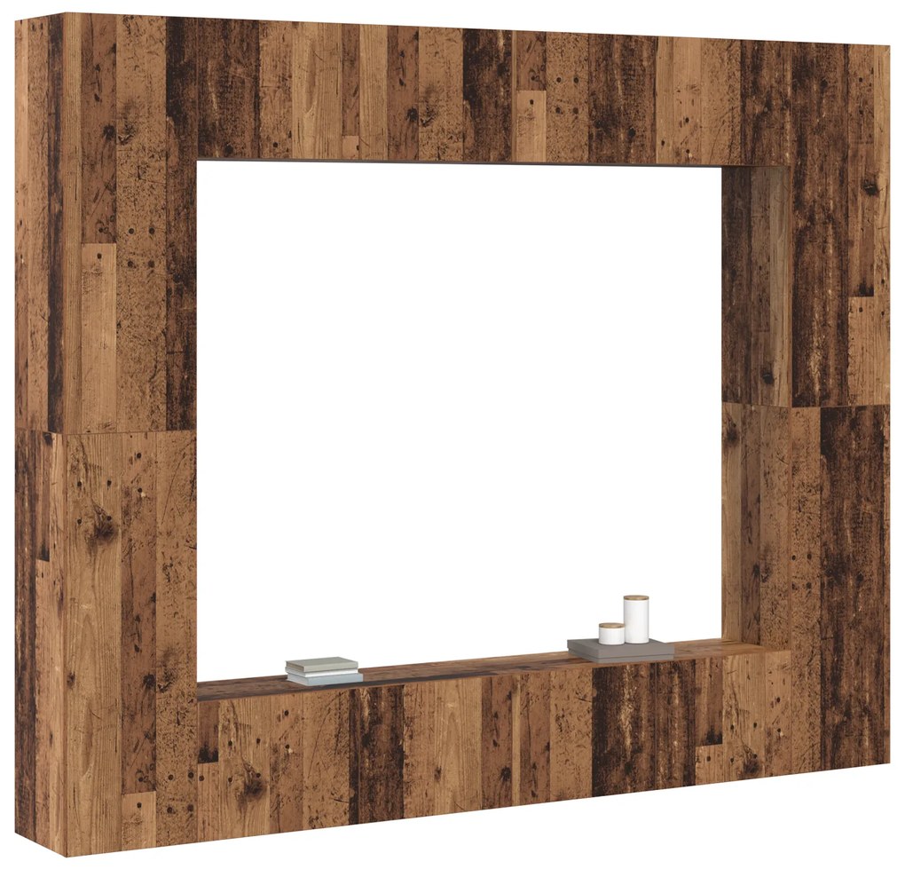 vidaXL Σετ επίπλου τηλεόρασης 8 pcs Καφέ 221 x 30 x 180 εκ.