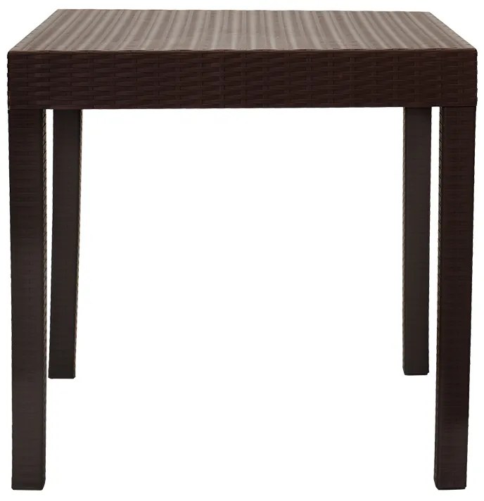 Τραπέζι Gabi pakoworld PP χρώμα καφέ 80x80x77εκ - Πολυπροπυλένιο - 143-000024
