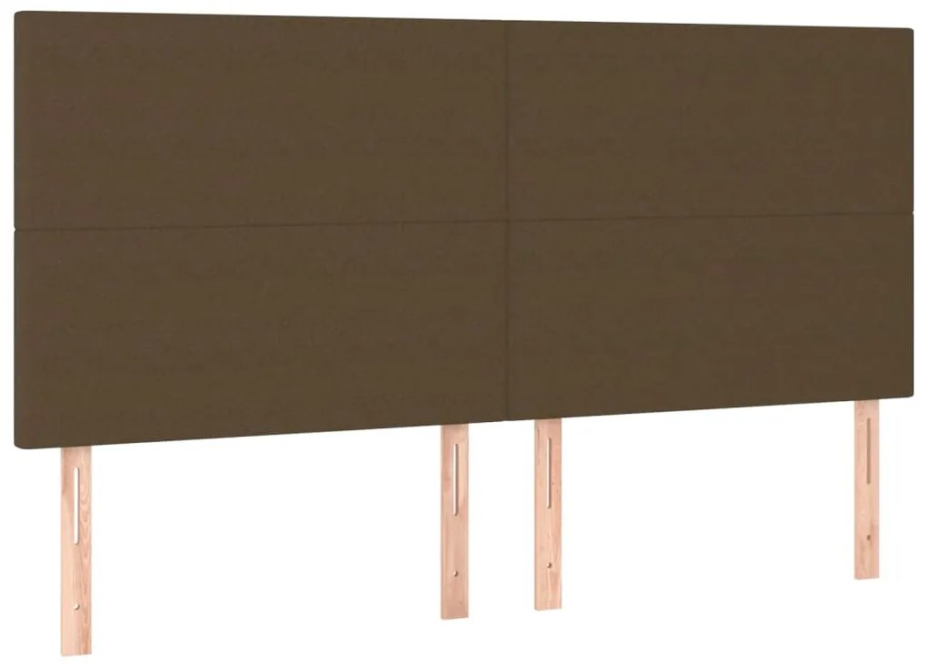vidaXL Κεφαλάρια Κρεβατιού 4 τεμ. Σκούρο Καφέ 90x5x78/88εκ. Υφασμάτινο