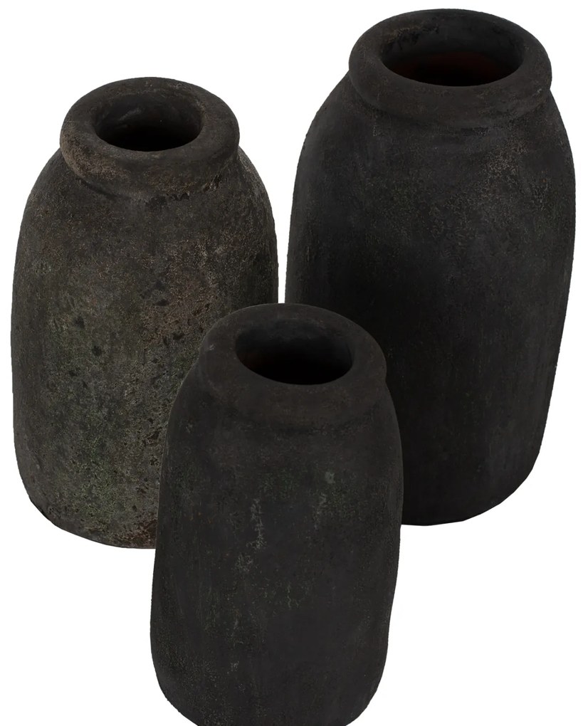 ΔΙΑΚΟΣΜΗΤΙΚA ΒΑΖA ΑΠΟ TERRACOTTA ΑΝΘΡΑΚΙ HM7711 - 0425076 - HM7711