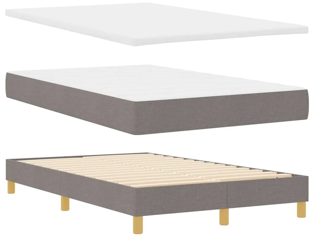 vidaXL Κρεβάτι με ελατήρια με στρώμα Taupe 120 x 200 cm ύφασμα