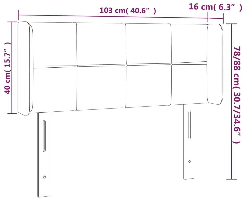 Κεφαλάρι Κρεβατιού LED Σκούρο Πράσινο 103x16x78/88εκ. Βελούδινο 3123281