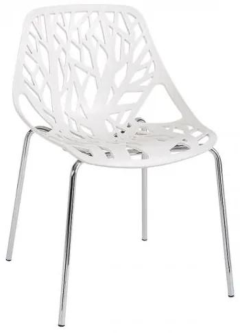 LINEA καρέκλα Χρώμιο/ Πολυπροπυλένιο Άσπρο (Συσκ.6) 54x57x81cm ΕΜ120,1W