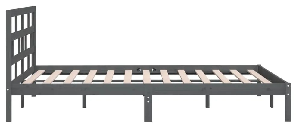 vidaXL Πλαίσιο Κρεβατιού Γκρι 150 x 200 εκ. Μασίφ Ξύλο King Size