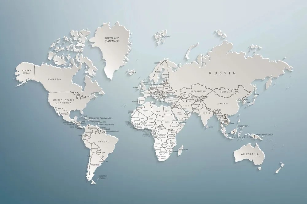 Εικόνα στον παγκόσμιο χάρτη φελλού σε πρωτότυπο σχέδιο - 120x80  color mix
