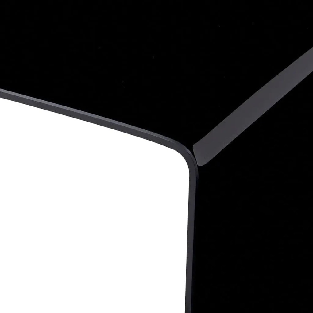 vidaXL Τραπεζάκι Σαλονιού Μαύρο 98 x 45 x 31 εκ. από Ψημένο Γυαλί