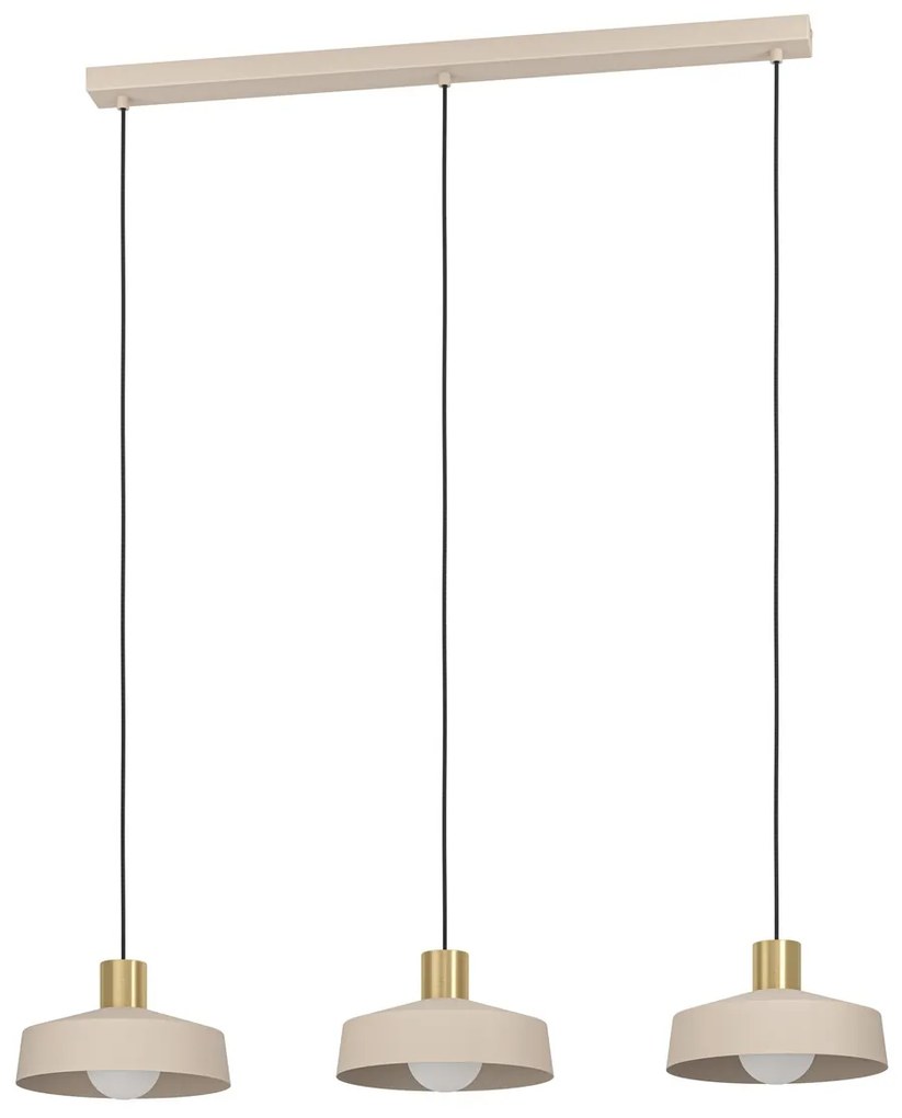 Φωτιστικό Κρεμαστό Eglo 900431 VALDIOLA Μπεζ της άμμου (Beige Sandy)|Μπρούτζινο (φυσικό) (Brass natural)