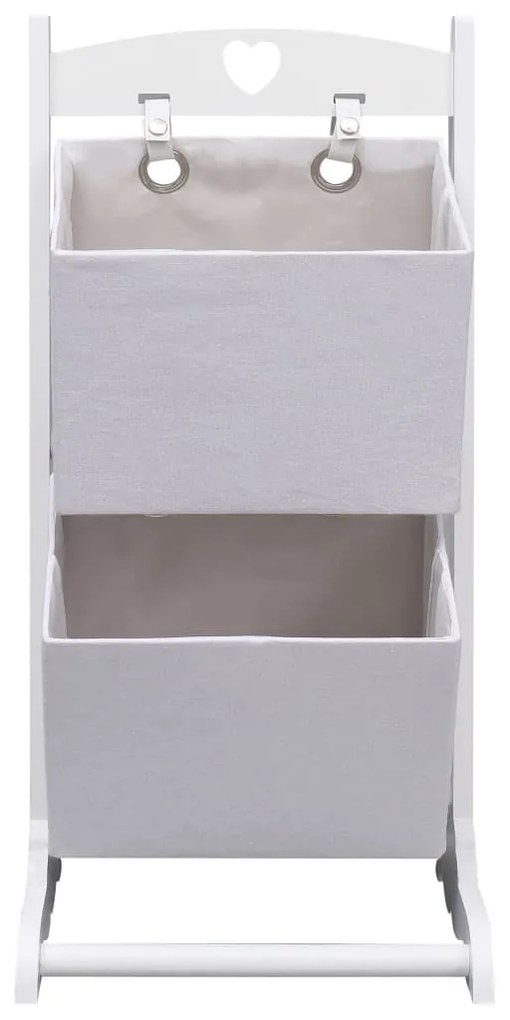 vidaXL Ραφιέρα Αποθήκευσης με 2 Καλάθια Λευκή 35 x 35 x 72 εκ. Ξύλο