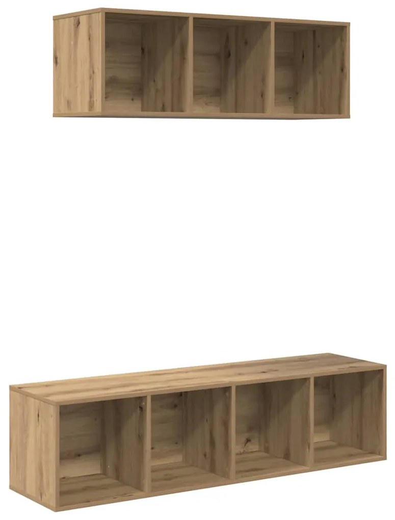 vidaXL Σετ Τηλεοπτικού Κάδου 2 pcs artisan δρυς 37 x 37 x 142.5 εκ