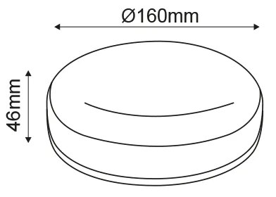 LED PC WHITE CEILING LUMINAIRE 230V AC IP66 12W 1110lm 6000K 120° Ra80 - MADA1260