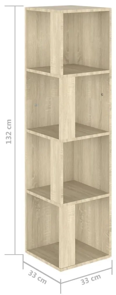 Ντουλάπι Γωνία Sonoma Oak 33 x 33 x 132 εκ. από Μοριοσανίδα - Καφέ