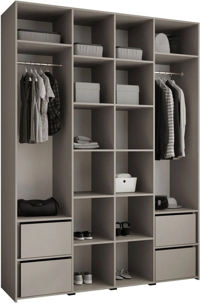 Ντουλάπα Como IV 180 Τετράφυλλη-Cashmere - Χρυσό