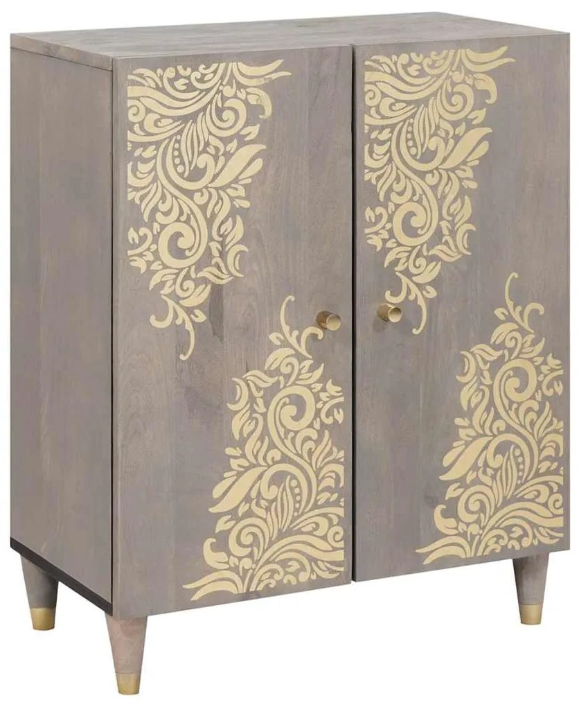 vidaXL Πλαϊνό γραφείο Γκρι και Χρυσό 60 x 33.5 x 75 εκ.