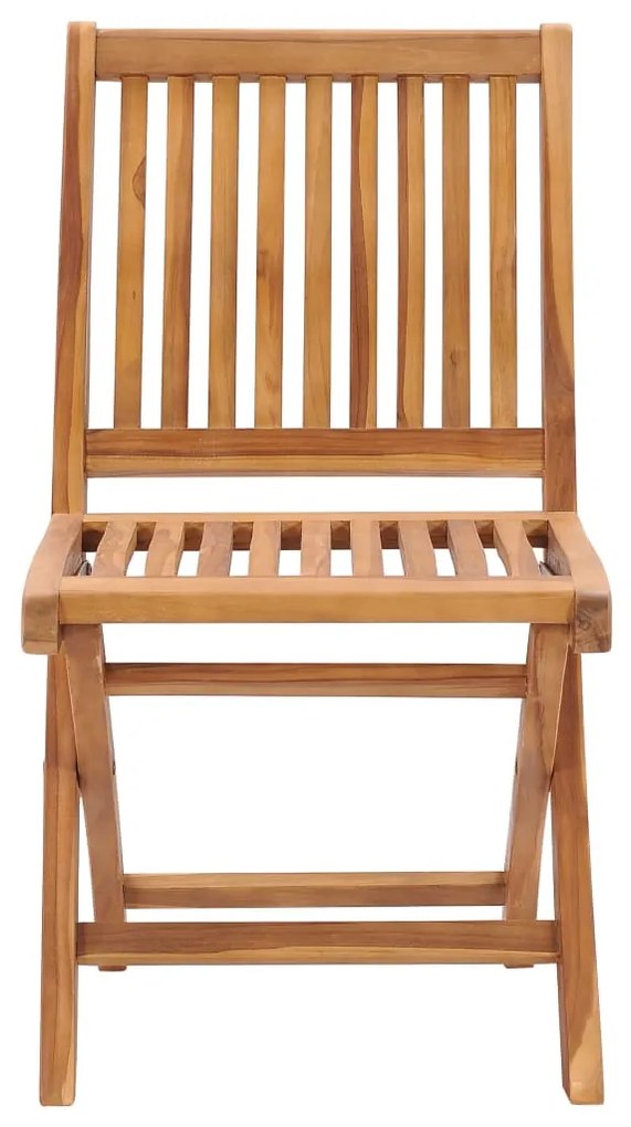 vidaXL Καρέκλες Κήπου 2 τεμ. από Μασίφ Ξύλο Teak & Γκρι Καρό Μαξιλάρια