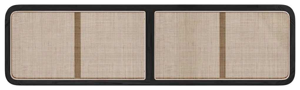 vidaXL Κεφαλάρι με κεφαλάρι Μαύρο 200 x 55 x 3 εκ. Ρατάν