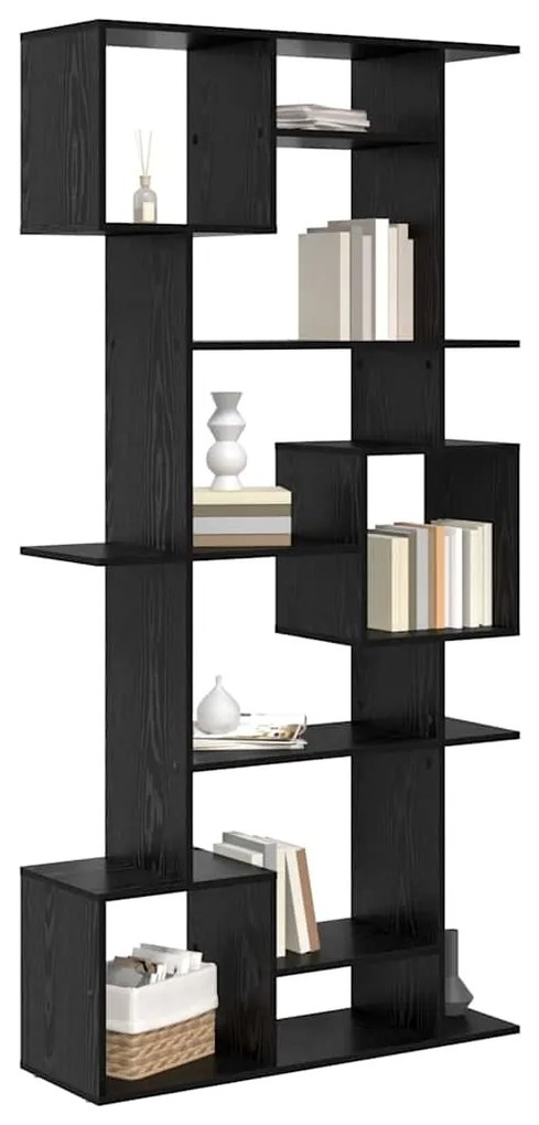 vidaXL Βιβλιοθήκη Μαύρη δρυς 92 x 29 x 188 εκ. Επεξεργασμένο ξύλο