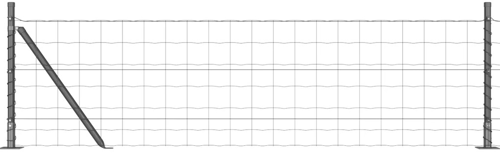 vidaXL Euro Fence με 13 Σταυρωμένες Κολώνες 0.4x50 m Γαλβανισμένος Χάλυβας