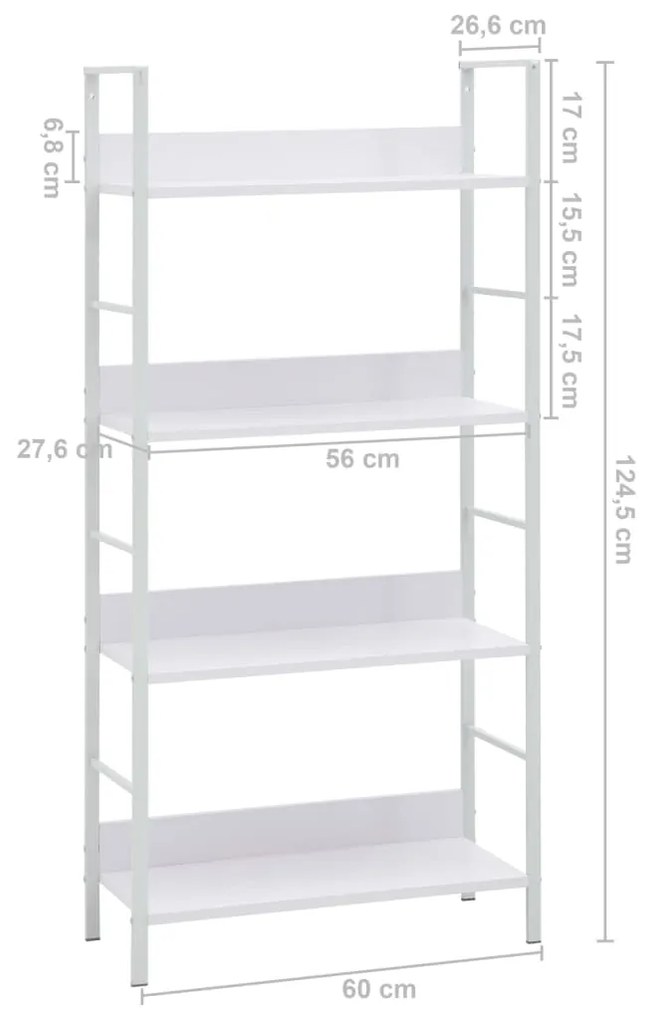 ΒΙΒΛΙΟΘΗΚΗ ΜΕ 4 ΡΑΦΙΑ ΛΕΥΚΗ 60X27,6X124,5 ΕΚ. ΑΠΟ ΜΟΡΙΟΣΑΝΙΔΑ 288224