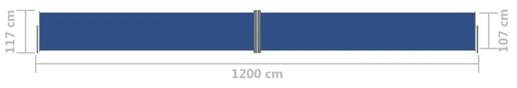 Διαχωριστικό Βεράντας Συρόμενο Μπλε 117 x 1200 εκ. - Μπλε