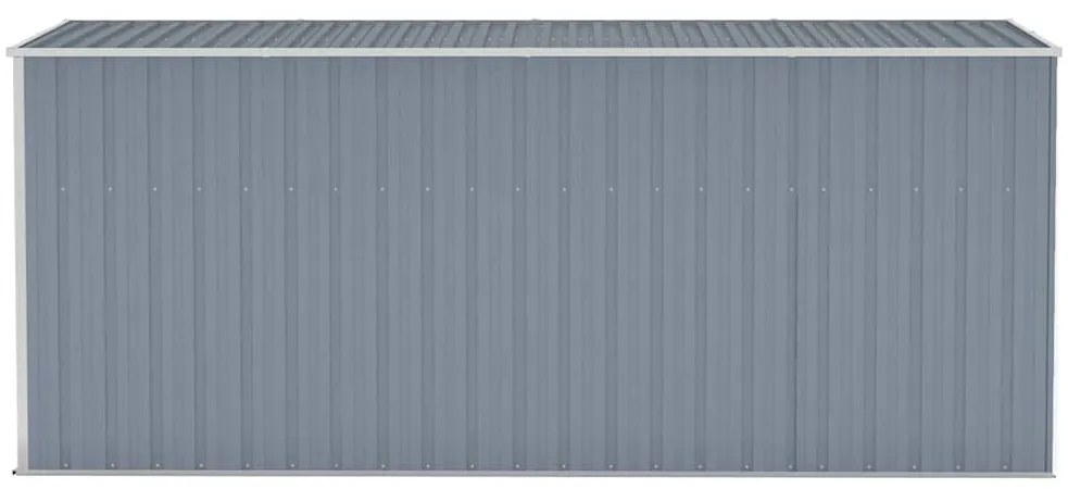 vidaXL Αποθήκη Κήπου Επιτοίχια Γκρι 118x382x178 εκ από Γαλβ. Ατσάλι