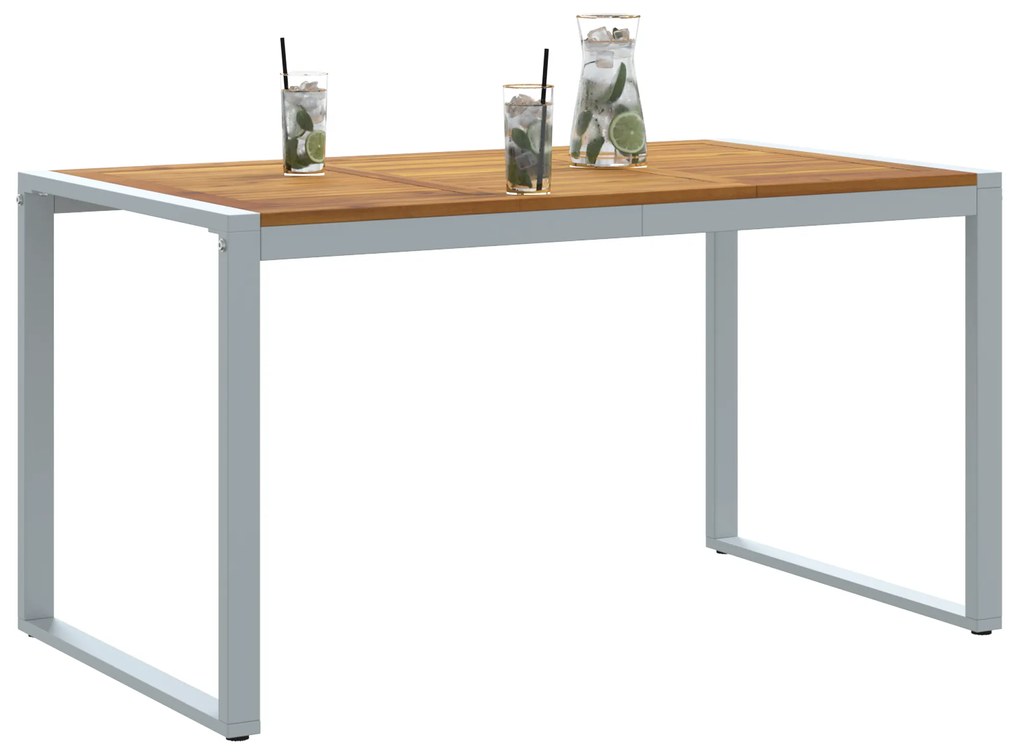 vidaXL Εξωτερική Τραπεζαρία Γκρι 140x80x75 εκ. Ατσάλι & Σομια Ρητίνη