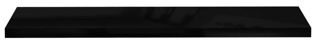 Ράφι Τοίχου Γυαλιστερό Μαύρο 120x23,5x3,8 εκ. MDF - Μαύρο