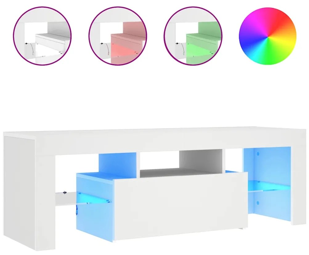 vidaXL Έπιπλο Τηλεόρασης με LED Λευκό 120x30x40 εκ.
