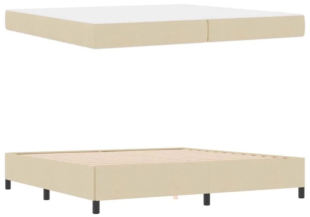 vidaXL Κρεβάτι με ελατήρια Κρέμα 200 x 200 cm