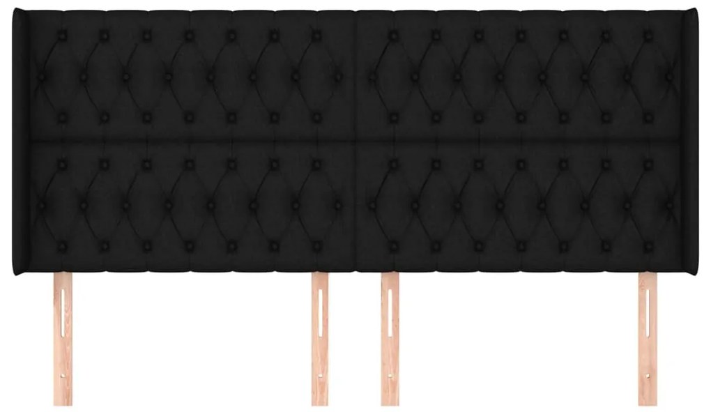 vidaXL Κεφαλάρι με Πτερύγια Μαύρο 183x16x118/128 εκ. Υφασμάτινο