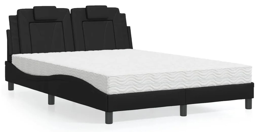 vidaXL Κρεβάτι με Στρώμα Μαύρο 120 x 200 εκ. Συνθετικό Δέρμα