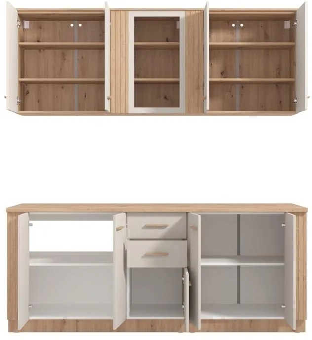 Σύνθεση Κουζίνας BELFORT 200 Artisan Oak - Cashmere 200x51x200εκ. 200x51x200 εκ.