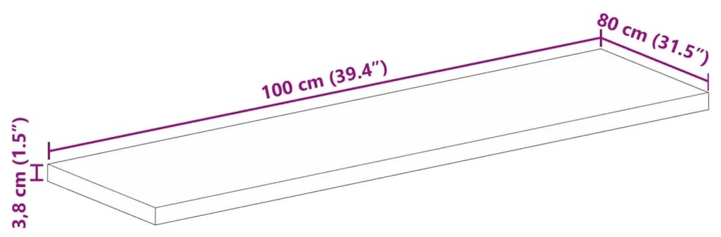 ΕΠΙΤΡΑΠΕΖΙΑ ΕΠΙΦΑΝΕΙΑ 100X80X3,8 CM ΟΡΘΟΓΩΝΙΑ ΑΠΟ ΜΑΣΙΦ ΞΥΛΟ 371417