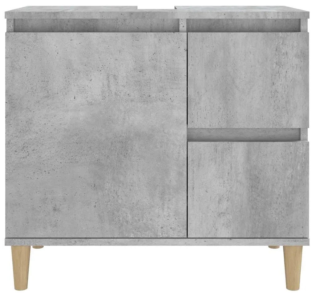 vidaXL Ντουλάπι Μπάνιου Γκρι Σκυροδέματος 65x33x60 εκ. Επεξ. Ξύλο